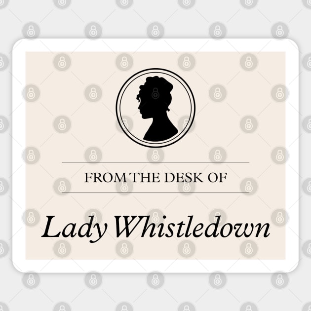 Lady Whistledown stationery, from the desk of Lady Whistledown of Bridgerton Sticker by YourGoods